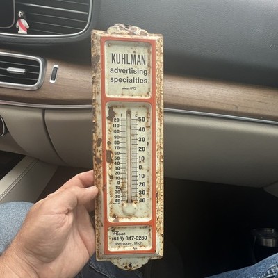 Kuhlman Vintage Advertising Sign Thermometer Petoskey MI 1973