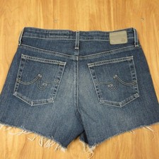 AG ADRIANO GOLDSCHMIED Hailey Cut Off Ex Boyfriend Shorts Sz 26 Blue Denim Jeans