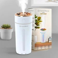 Cordless Rechargeable Portable & Travel Humidifier with LED 360ml White 
