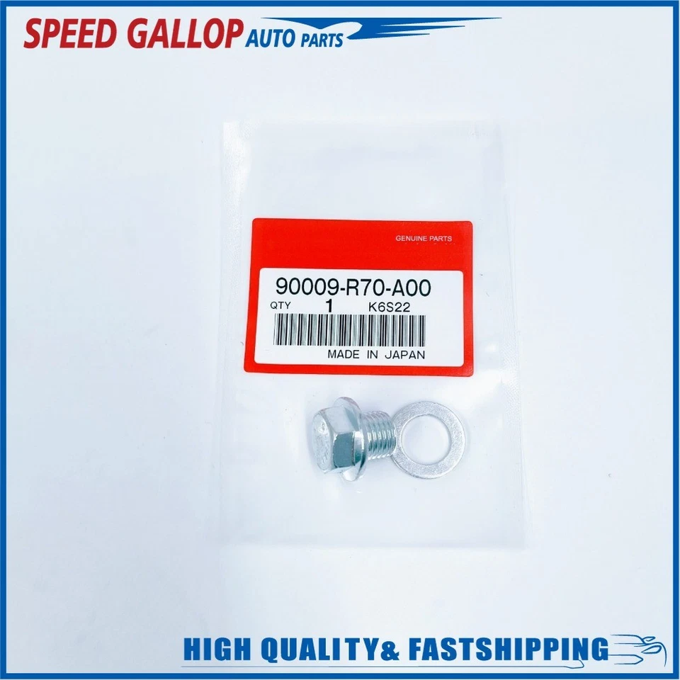 Tapón de perno de drenaje de cárter de aceite de motor Acura Legend 1991-1995 con arandela 1x original Foto 3 de 4