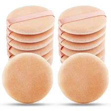 Powder Puff for Face Powder Sponge Makeup Puffs with Ribbon Round Accessories