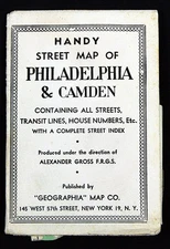 Geographia Handy Street Map of Philadelphia & Camden Litho Atlas Map