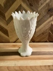 Vintage Westmoreland White Milk Glass Footed Vase Lily of the Valley