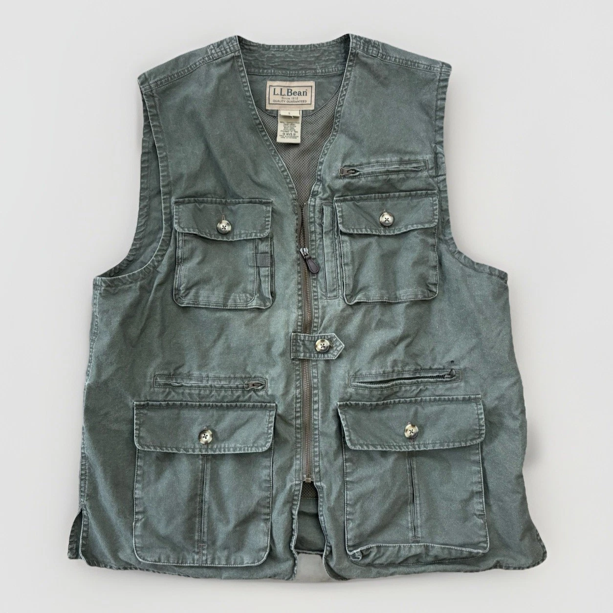 LL Bean Vest Mens Large Cargo Utility Hunting Fishing Outdoor Vintage Tactical