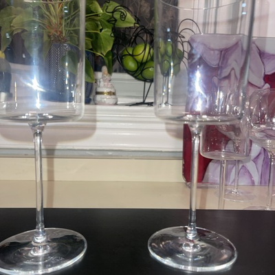 #ad Rona Square Wine Glass Set of 2 Long Stem Wine Glasses $30.00