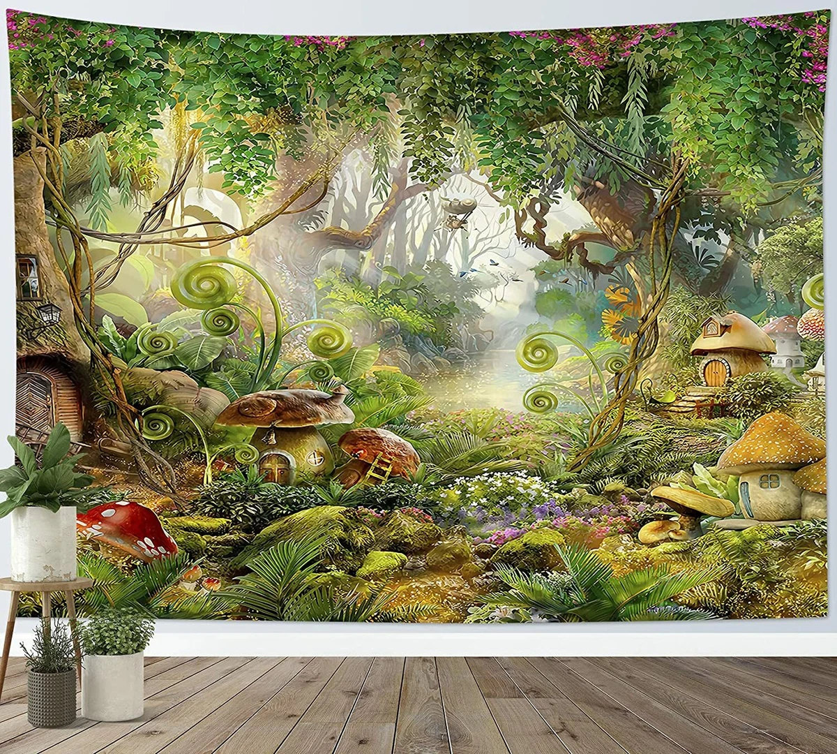 Fantastic Wonderland Tapestry Fairy Forest Wall Hanging For