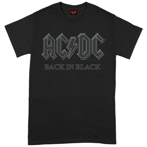 AC/DC T Shirt Back In Black Officially Licensed Mens Tee NEW Classic ...