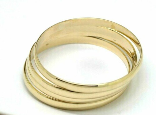 Genuine 9ct 9k SOLID Heavy Yellow, Rose or White gold 5mm half 65mm Round Bangle - Picture 12 of 13
