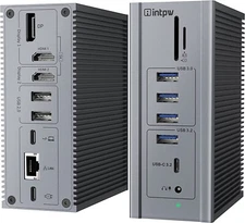 USB C 3.2 Docking Station - INTPW 16 in 1 Laptop Docking Station for M1 MacBook