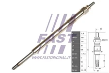 FAST FT82736 Glow Plug for, Citroen, Fiat, Ford, Jaguar, Land Rover, LDV, LTI, Peugeot,