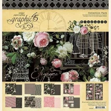 GRAPHIC 45 "ELEGANCE" 12X12 PAPER PACK ROMANCE PARIS RETIRED   SCRAPJACK'S PLACE