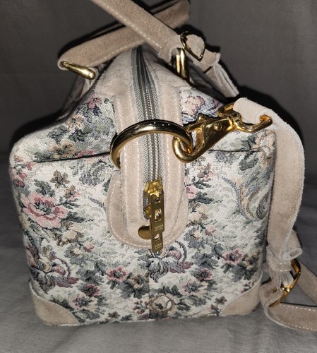 VINTAGE FRENCH LUGGAGE CO GRAY ROSE COSMETIC TRAIN CASE - Picture 6 of 7