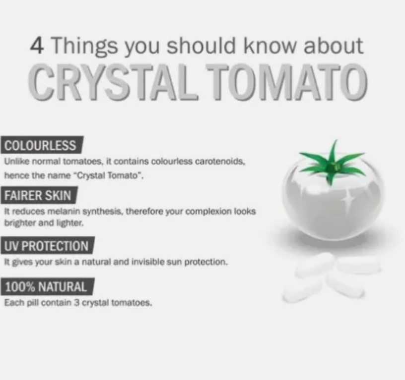 crystal tomato vs glutathione The formulation that started it all. Tomato Whitening Supplement original by design, refined by science. #CrystalTomato #WhiteningSupplement #PigmentationCare #BeautyFromWithin #SkinBrighteningScience Crystal Tomato Whitening Supplement is
