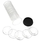 20 AirTite H27 Direct Fit 1/2oz Gold Eagle Coin Holders & Black Capsule Tube