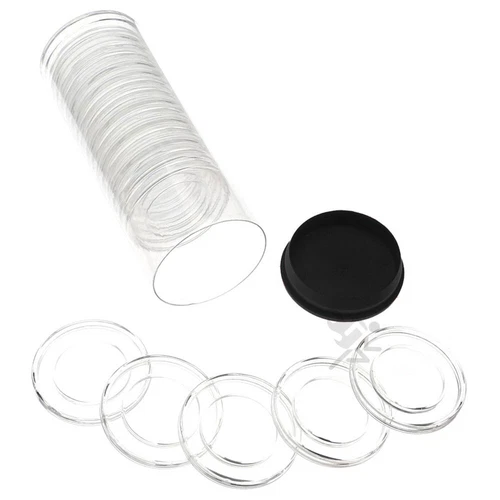 20 AirTite H27 Direct Fit 1/2oz Gold Eagle Coin Holders & Black Capsule Tube