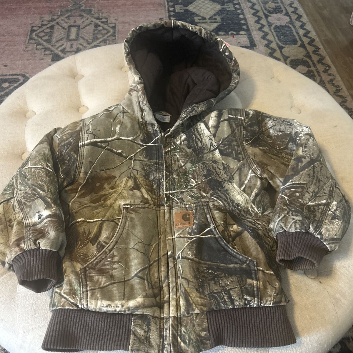 Carhartt Realtree Hooded Camo Jacket Quilt Lining Canvas Carhartt Realtree Hooded Camo Jacket Quilt Lining Canvas