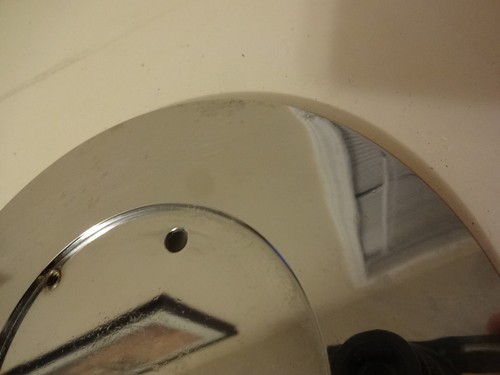 NOS 1975 - 1976 CORVETTE GAS FUEL LID FILLER DOOR PLATE CHROME - Bild 4 von 8