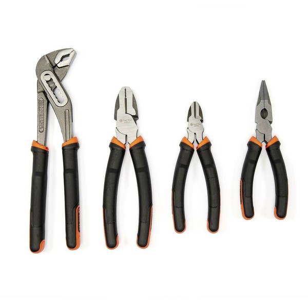 Tactix 4Tlg Zangen Set Kombizange Seitenschneider Spitzzange Wasserpumpen-image