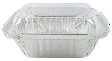 Vezee 1 lb Oblong Pan with Clear Dome Lid -Disposable Small Aluminum Containers