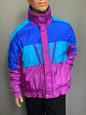 Vintage 1980s WHITE STAG Ski Wear Purple Blue Winter Coat Jacket