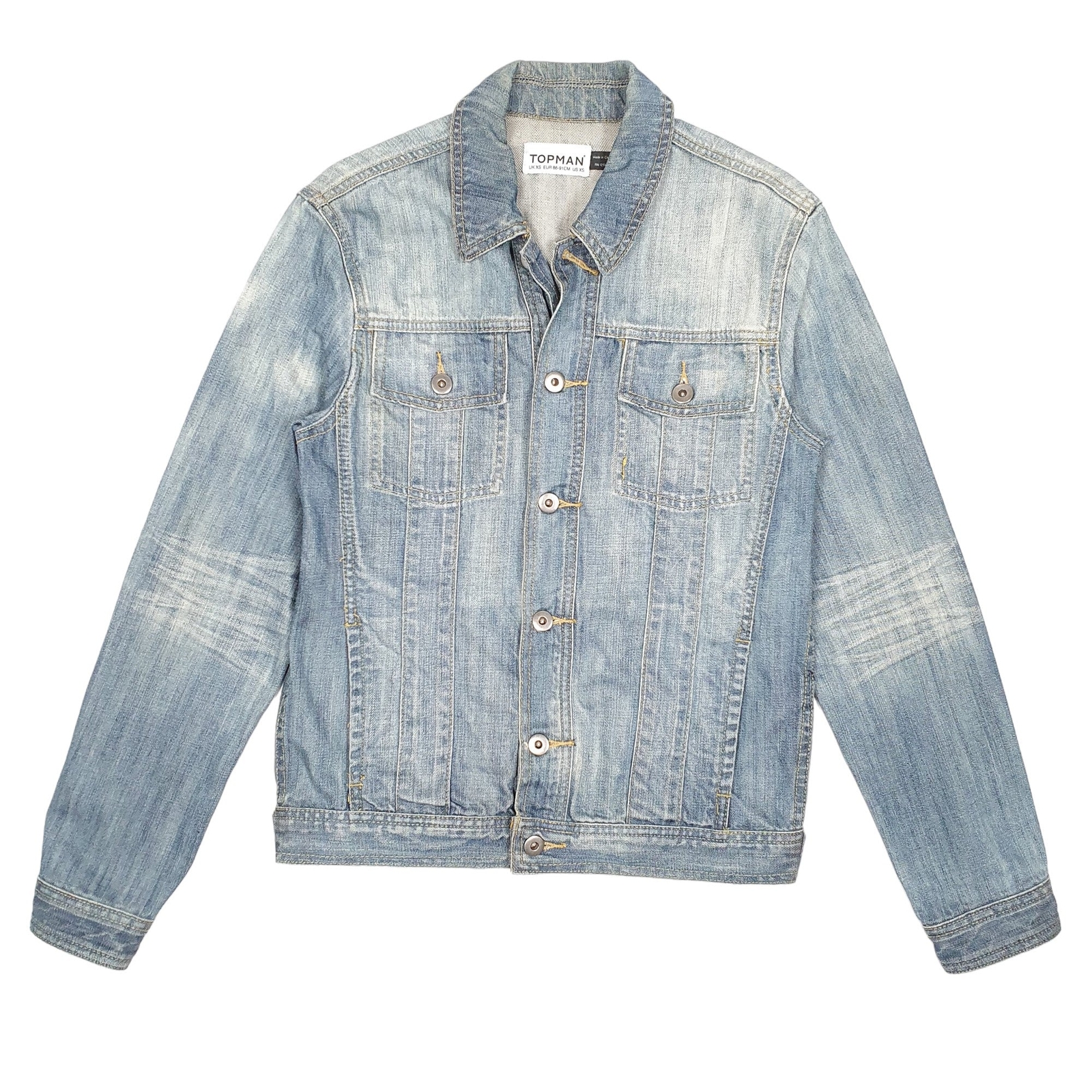 TOPMAN Denim Jacket Coat Trucker Jean Mens XS-image