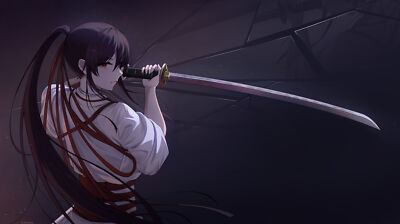 Anime Girls Hells Paradise Jigokuraku Sword  Gaming Mat Desk 6195