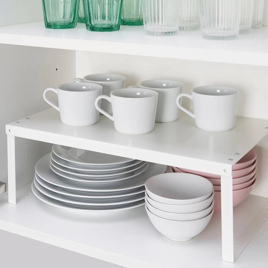 New Ikea VARIERA Shelf insert kitchen space saver Extendable white 46x29x16cm