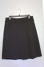 Ibex Brown Izzi New Zealand Merino Wool Zip Pocket Pull On Skirt Medium