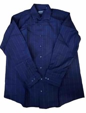Kenneth Cole Reaction Mens Regular Fit Dress Shirt Button Stripe size 16 1/2