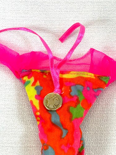Vintage Barbie Gymnast Orange Pink Leotard Medal - Picture 2 of 6