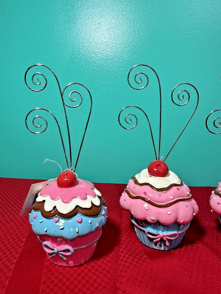 Juego de 4 Portavelas Foto/Imagen/Tarjeta/Memo Porta Billetes Clip de Alambre Decoración - Cerámica C Foto 3 de 4