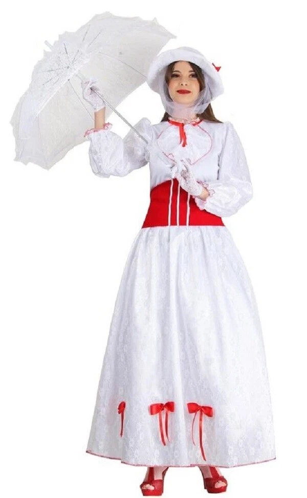 Costume Carnevale Bambina Mary Poppins Bianco Pegasus Art.1097