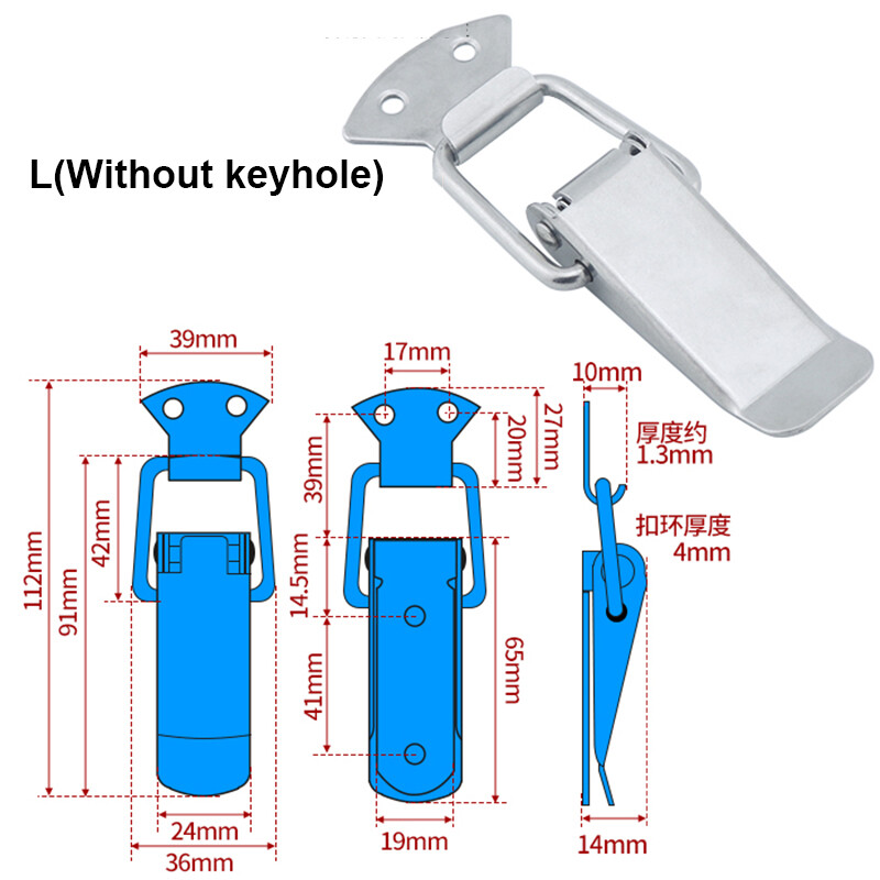 Case Box Chest 304 Stainless Steel Spring Loaded Lock Clasp Toggle ...