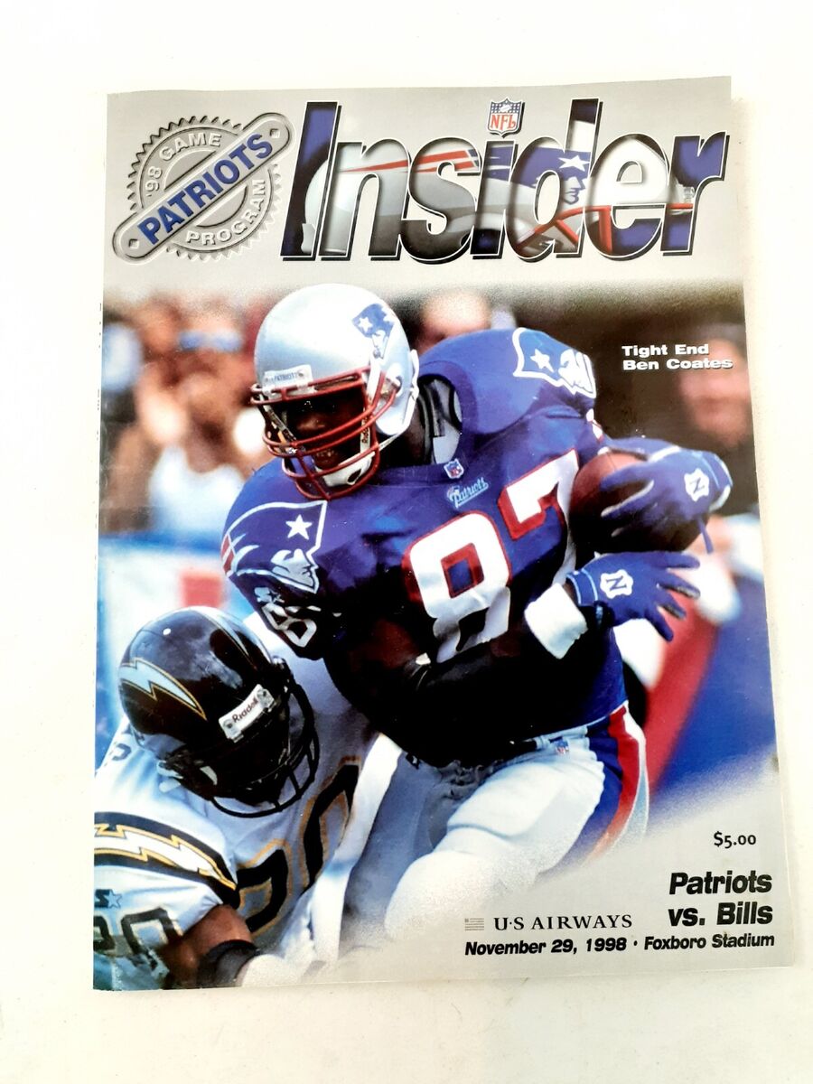 NFL Insider 1998 New England Patriots Game Program vs Buffalo Bills Ben  Coates