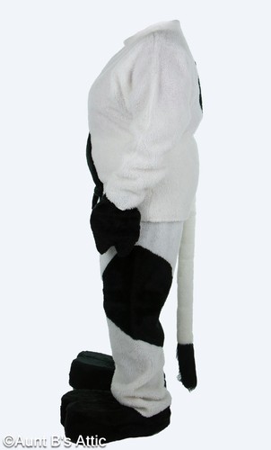 Cow Mascot Costume 10Pc Blk/Wht Faux Fur 1 Or 2 Person Holstein Farm Animal L/XL - Picture 6 of 16