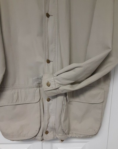 Men's LG Tall CONTEXT Beige Coat Jacket Leather Collar Buckles Button/Zip Lining - Picture 5 of 9