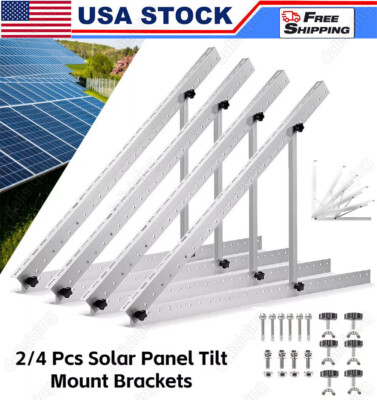 Solar Panel RV Tilt Mount (1/2 Pair) Brackets Roof Flat Surface ...