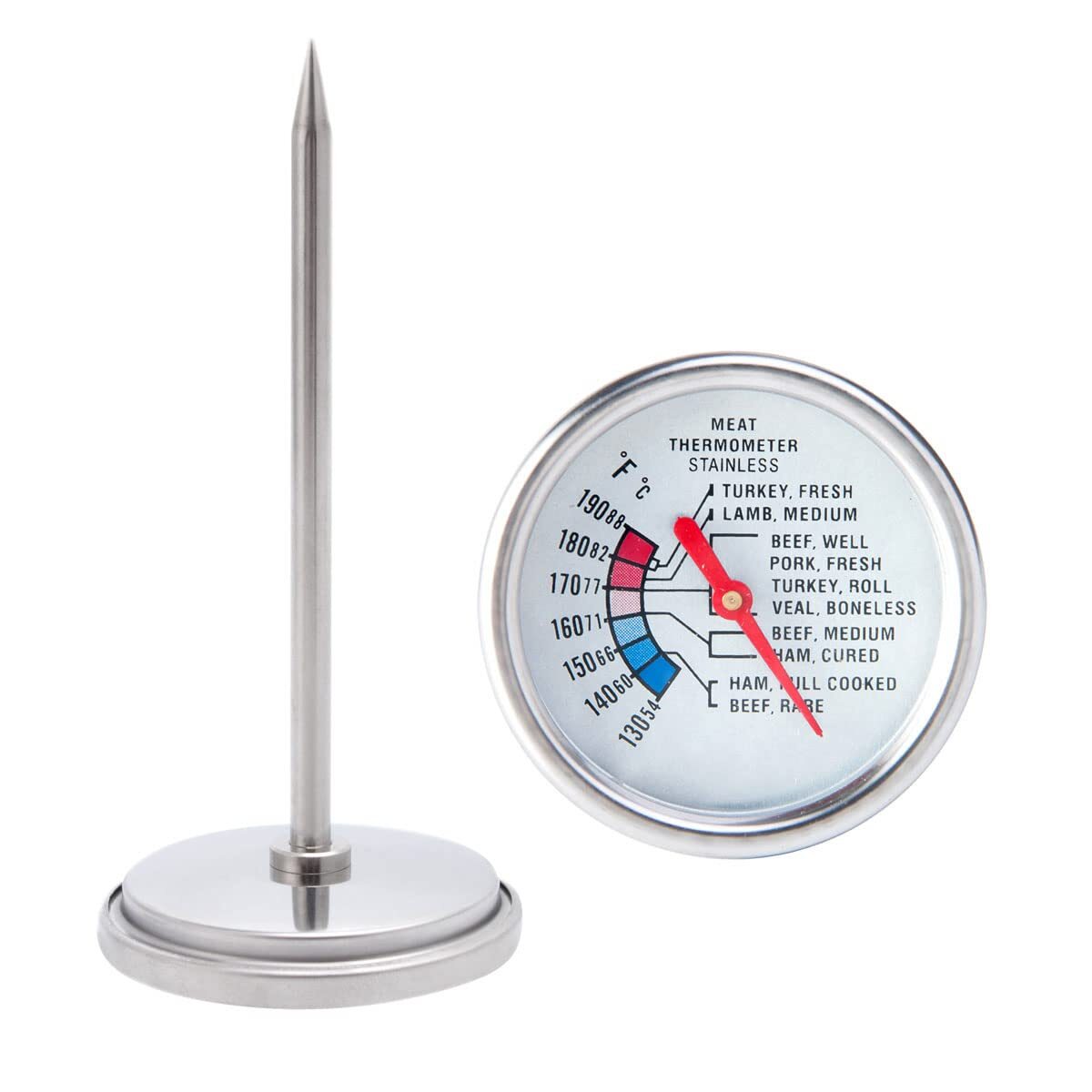 Meat Thermometer 2.4 Inch Large Dial Poultry Bbq Meat Thermometer Stainless Stee-image