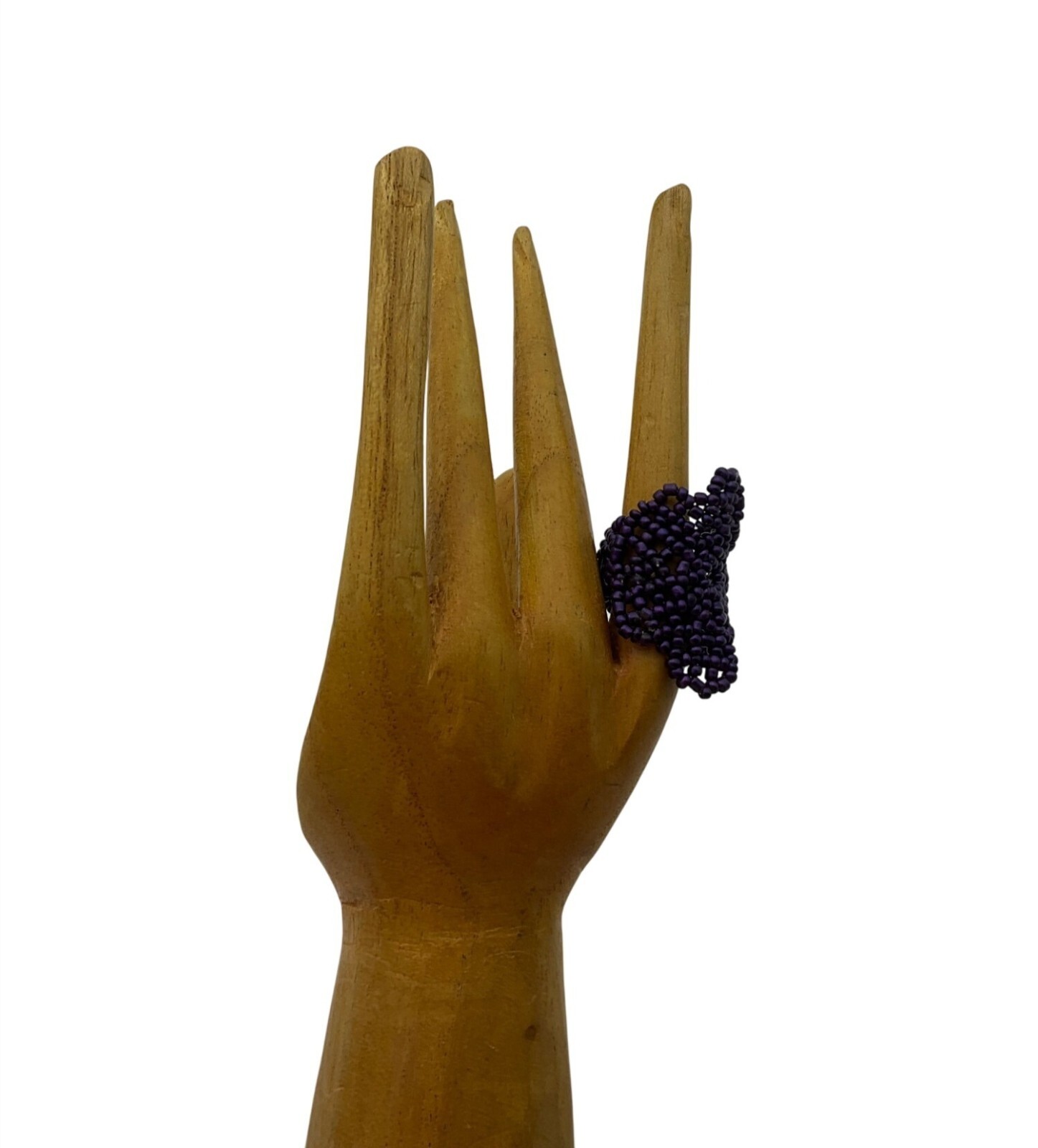 Handcrafted Artisan Statement Ring Flower Purple … - image 5