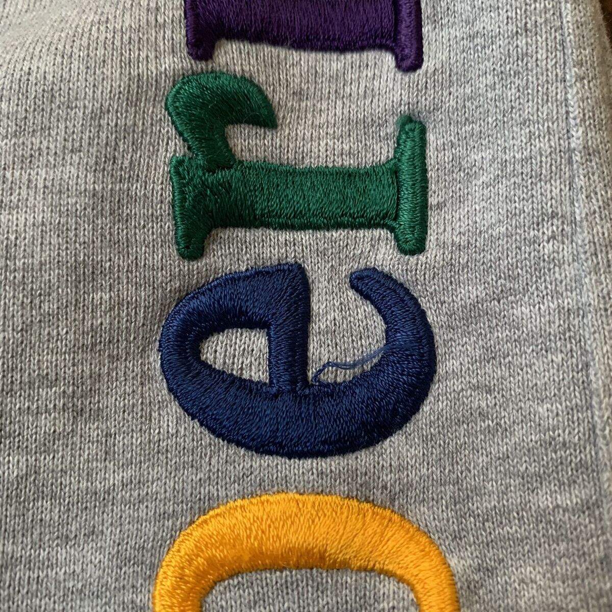 Burberry Rainbow Embroidered Logo Cotton Sweatpants Gray Burberry Rainbow Embroidered Logo Cotton Sweatpants Gray