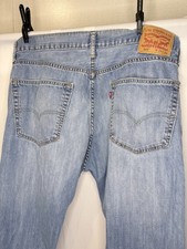 Levi's Jeans Mens 36x30 Blue 505 Regular Straight Worn Faded Denim Workwear