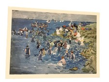 VTG RARE Maurice Prendergast Note Card BATHING MARBLEHEAD Museum Fine Art LOVELY