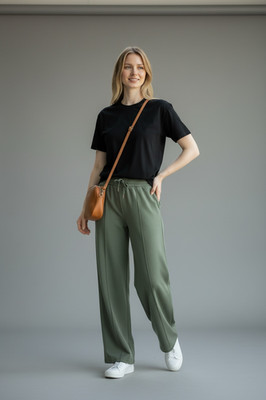 Trendige Mom Fit Naht-Hose Damen | Weit geschnitten & super bequem - Stoffhose