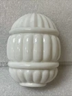 Vintage MCM Art Deco Milk Glass Bird Cage Feeder