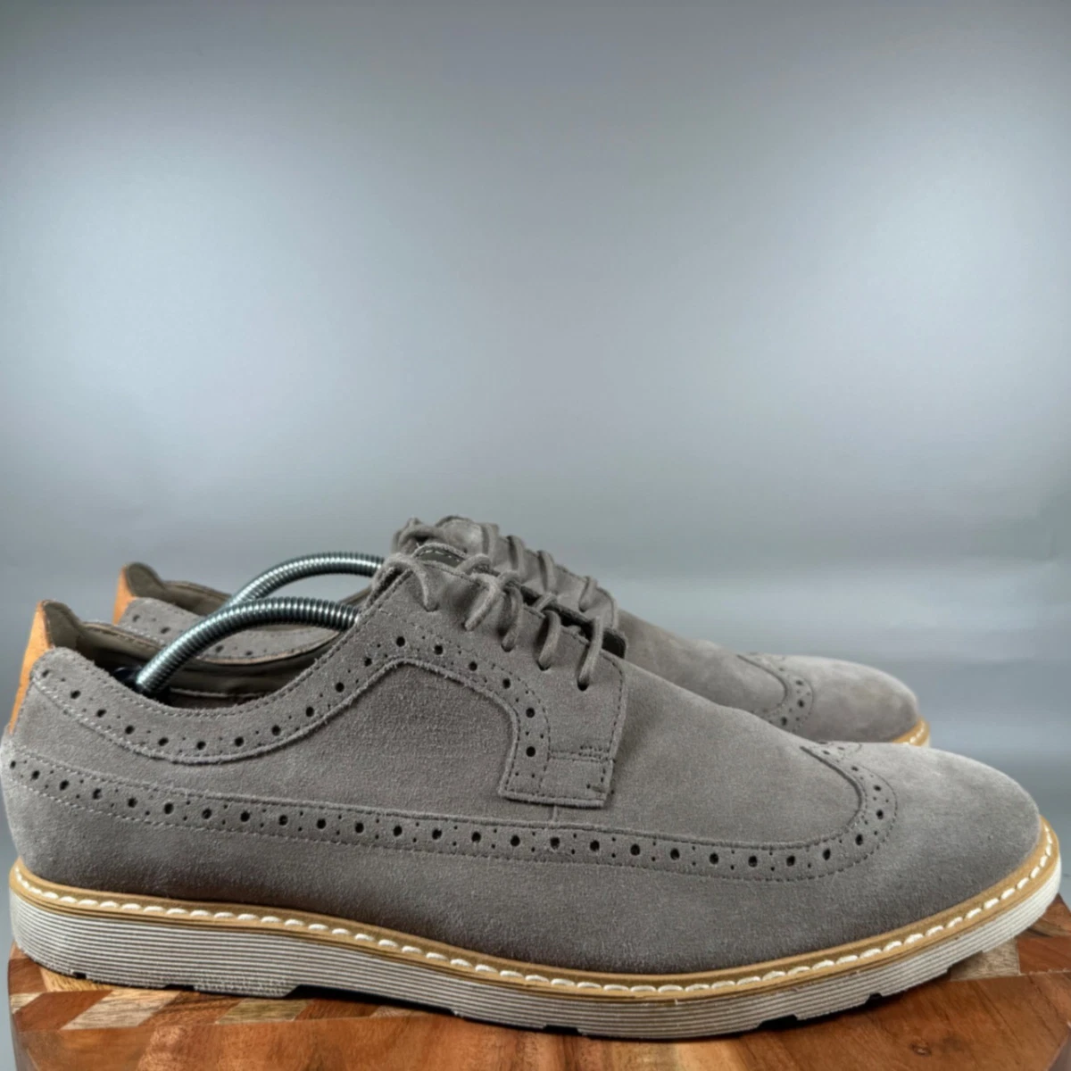 Suede Gray Wingtip Dress Shoes for Men for sale | eBay