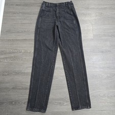 RaRe VTG Wrangler 80s Very High Rise Black Denim USA Womens Jeans 13/14 30x36
