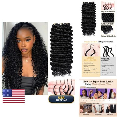 Umeiw Feather Crochet Hair 20 Inch 120 Strands Deep Wave for Black Women