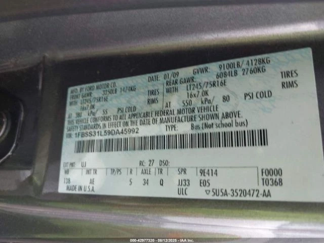 Driver Left Fender Fits 08-19 21-24 FORD E350 VAN 2655211 Foto 3 de 4