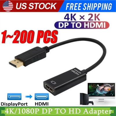 #ad DP Displayport Male to HDMI Female Cable Converter Adapter for PC Desktop Lot $336.35