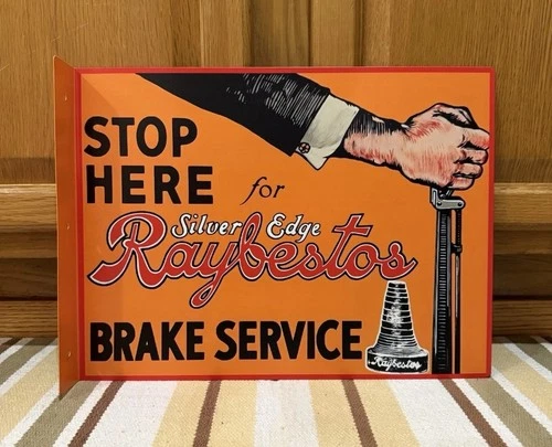 Raybestos Brake Service Flange Sign Double Sided Vintage Style Wall Decor